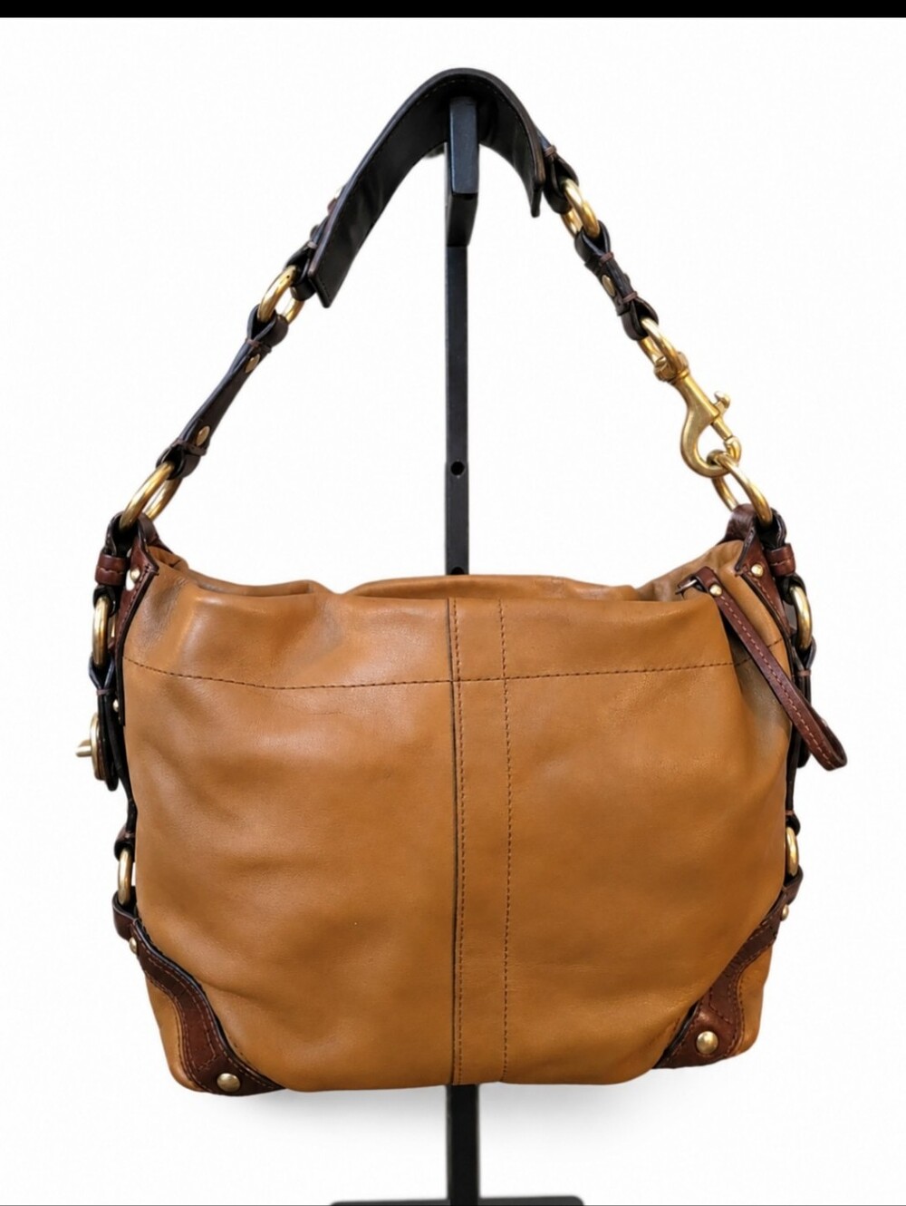 Vintage Coach Carly Cognac Leather Hobo Bag With Brass Hardware *NEAR PERFECT*